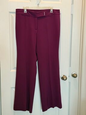 White House Black Market Plum Wide-Leg Dress Pants EUC